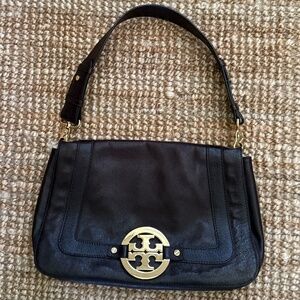 Tory Burch, Leather Shoulder Bag, Chocolate Brown